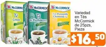 Merza Variedad en Tés McCormick de 25pzs, Pieza oferta