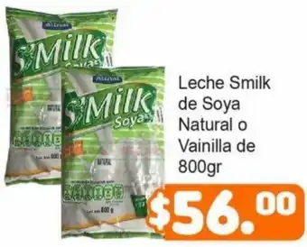 Merza Leche Smilk de Soya Natural o Vainilla de 800gr oferta