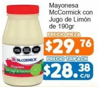 Mayonesa McCormick con Jugo de Limón de 190gr