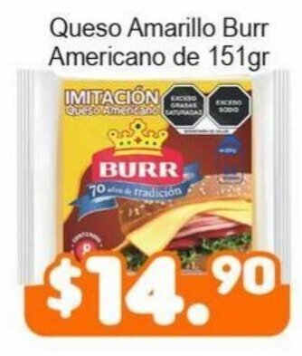 Merza Queso Amarillo Burr Americano de 151gr oferta