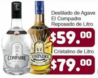 Merza Destilado de Agave El Compadre Reposado de Litro oferta