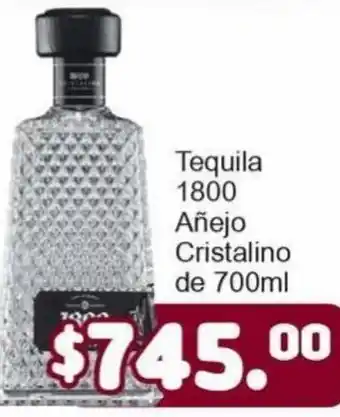 Tequila 1800 Añejo Cristalino de 700ml