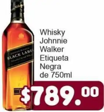 Whisky Johnnie Walker Etiqueta Negra de 750ml