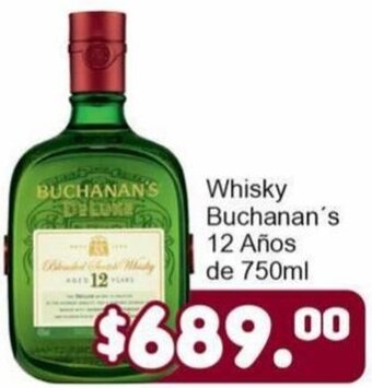 Merza Whisky Buchanan's 12 Años de 750ml oferta