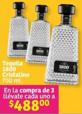 Tequila 1800 Cristalino 700 ml.