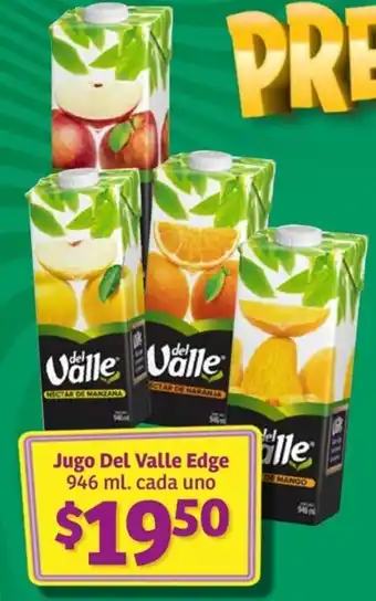Soriana Súper Jugo Del Valle Edge 946 ml. cada uno oferta