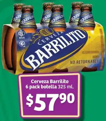 Soriana Súper Cerveza Barrilito 6 pack botella 325 ml. oferta