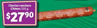 Soriana Súper Chorizo ranchero Chimex 250 g. oferta