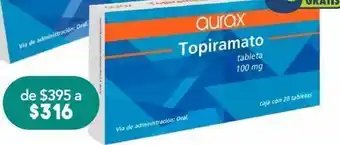 Farmacia San Pablo Aurax topiramato 100mg c/20 tab oferta