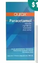Aurax paracetamol 1gr c/100ml sol