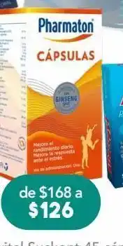 Farmacia San Pablo Pharmaton cap 4% caj c/30 oferta