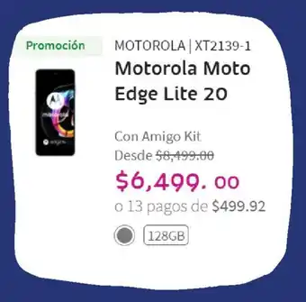 Telcel MOTOROLA | XT2139-1 Motorola Moto Edge Lite 20 oferta