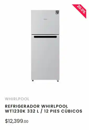 REFRIGERADOR WHIRLPOOL WT1230K 332 L / 12 PIES CÚBICOS