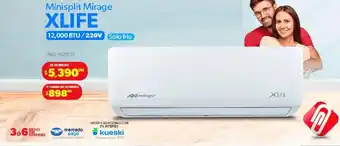 Minisplit Mirage XLIFE 12,000 BTU/220V