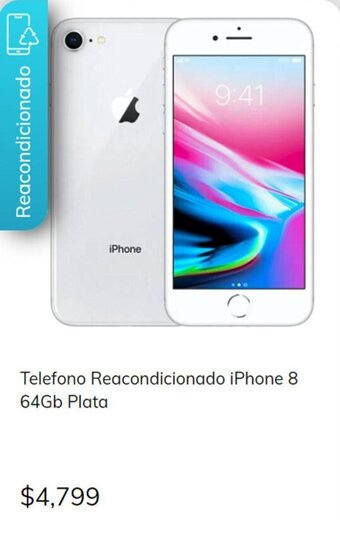MOBO Telefono Reacondicionado iPhone 8 64GB Plata oferta