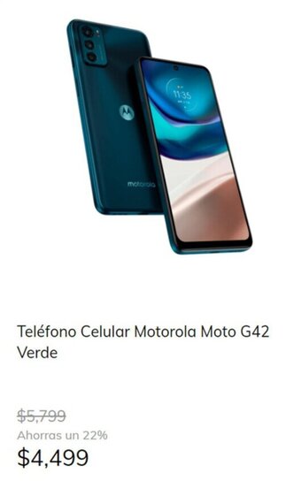 MOBO Teléfono Celular Motorola Moto G42 Verde oferta