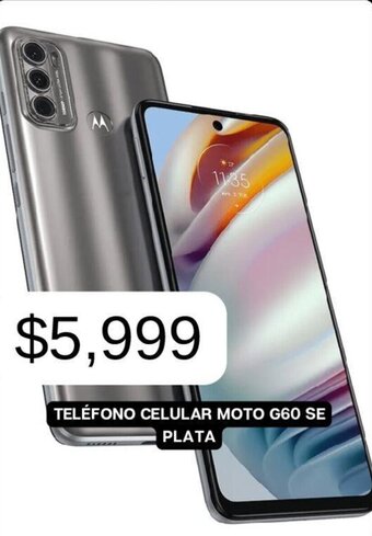 MOBO TELÉFONO CELULAR MOTO G60 SE PLATA oferta