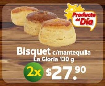 Bisquet c/mantequilla La Gloria 130 g x 2