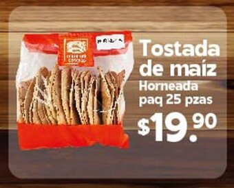 Tostada de maíz Horneada paq 25 pzas