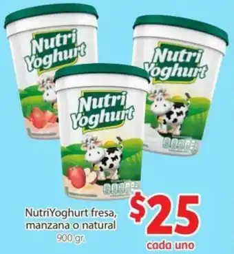 Soriana Mercado NutriYoguhurt Fresa, Manzana O Natural 900 gr. oferta