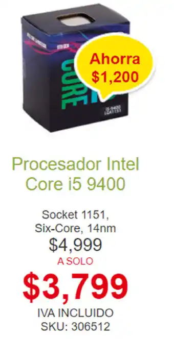 PCEL Procesador Intel Core i5 9400 oferta