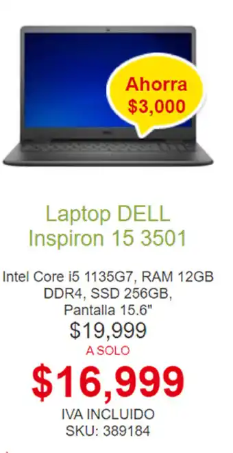 Laptop Dell Inspiron 15 3501