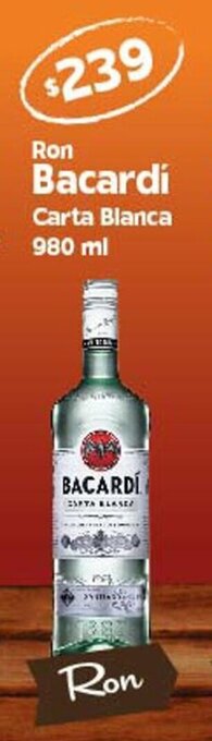 Ron Bacardi Carta Blanca 980 ml