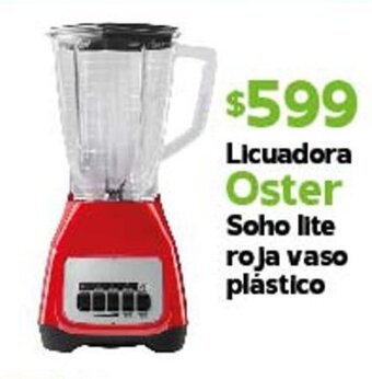 Licuadora Oster Soho lite roja vaso plástico