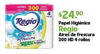 Papel Higiénico Regio Aires de frescura 300 HD 4 rollos