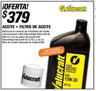 AutoZone ACEITE + FILTRO DE ACEITE oferta