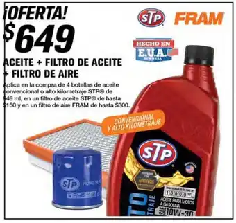 AutoZone ACEITE + FILTRO DE ACEITE FILTRO DE AIRE oferta