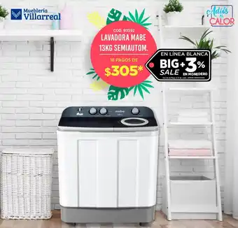 LAVADORA MABE 13KG SEMIAUTOM. 18 PAGOS DE