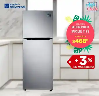 REFRIGERADOR SAMSUNG 11 P3 18 PAGOS + 3% EN MONEDERO