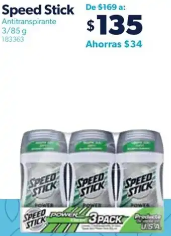 Speed Stick Antitranspirante 3/85 g