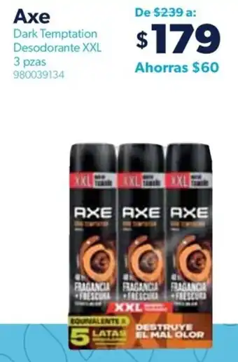 Axe Dark Temptation Desodorante XXL 3 pzas 980039134
