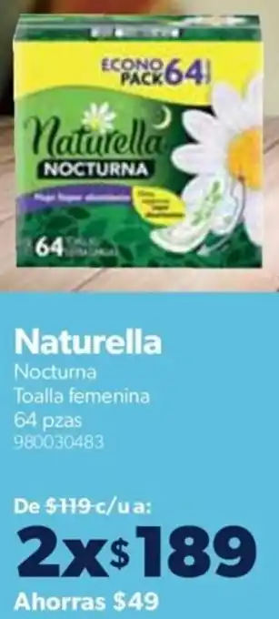 Sam's Club Naturella Nocturna Toalla femenina 64 pzas 980030483 oferta