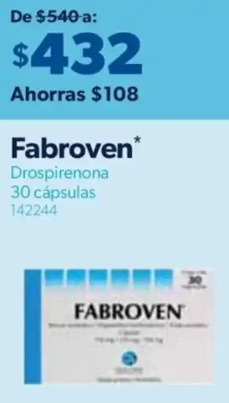 Fabroven* Drospirenona 30 cápsulas 142244