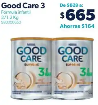 Sam's Club Good Care 3 Fórmula infantil 2/1.2 kg oferta