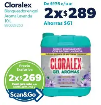 Sam's Club Cloralex Blanqueador en gel Aroma Lavanda 10L oferta