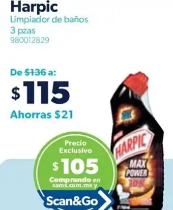 Harpic Limpiador de baños 3pzas