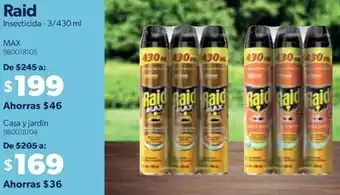 Sam's Club Raid Insecticida - 3/430 ml MAX 980018105 oferta