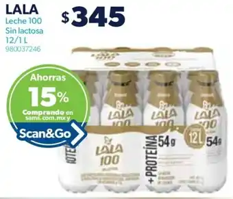 LALA Leche 100 Sin lactosa 12/1L 980037246