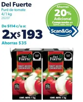 Del Fuerte Puré de tomate 4/1kg 26097