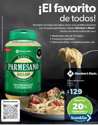 Sam's Club Member's Mark® Queso parmesano 454 g 980004117 oferta