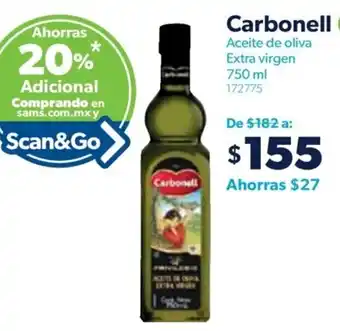 Sam's Club Carbonell Aceite de oliva Extra virgen 750 ml 172775 oferta