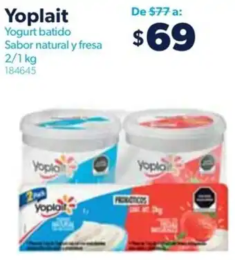 Yoplait Yogurt Batido Sabor Natural y Fresa 2/1kg