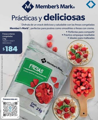 Sam's Club Member's Mark® Fresas enteras congeladas 2 kg oferta