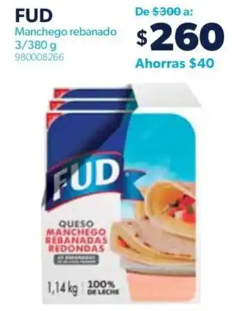 Sam's Club FUD Manchego rebanado 3/380 g 980008266 oferta