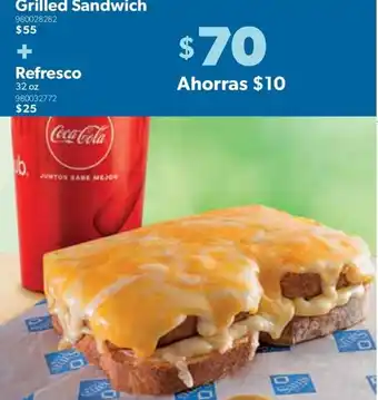 Sam's Club Grilled Sandwich+ Refresco 32 oz 980032772 oferta
