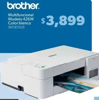 brother. Multifuncional Modelo 426W Color blanco 981007635